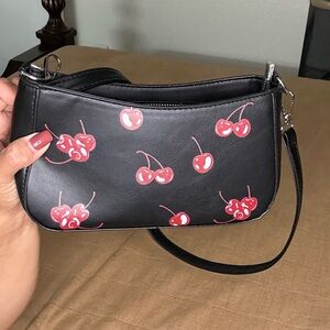 Black Cherry Print Shoulder Bag